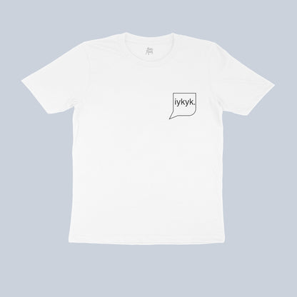 iykyk-white-round-neck-t-shirt