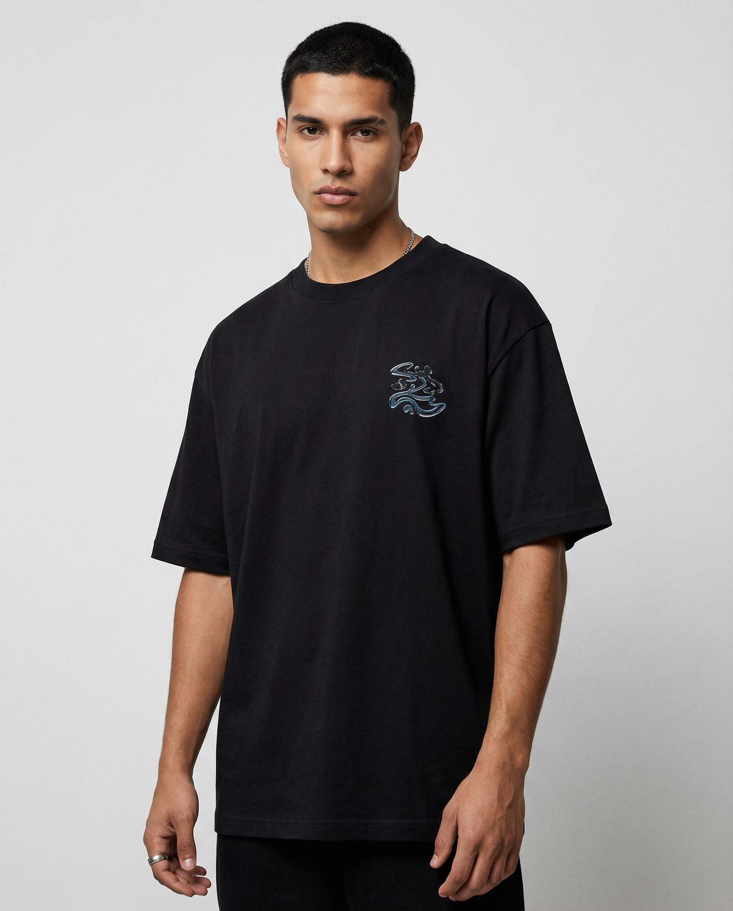 Black Printed Oversized T-Shirted