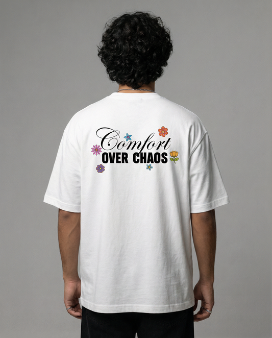 White Printed Oversized T-Shirt