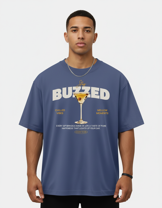 BUZZED: Steel Grey Oversized T-Shirt