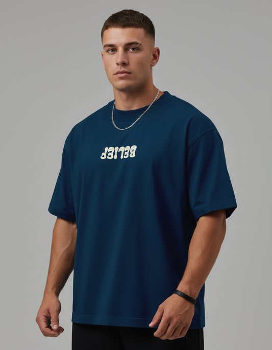 BELIEF: Navy Blue Oversized T-Shirt