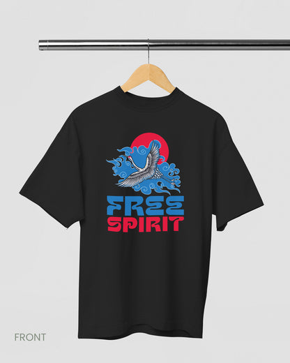 free-spirit-black-unisex-oversized-tshirt