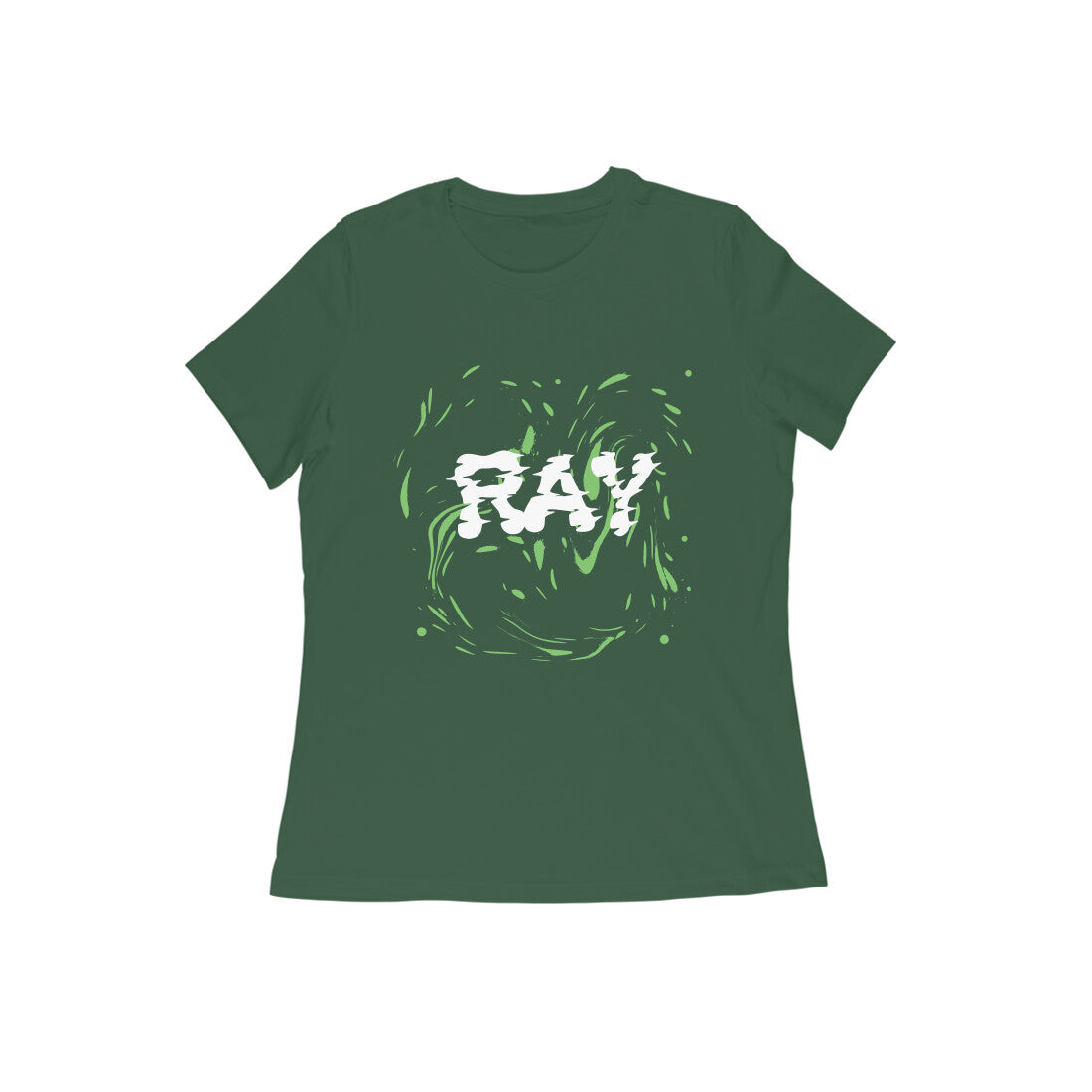 ray-womens-olive-green-round-neck-tee