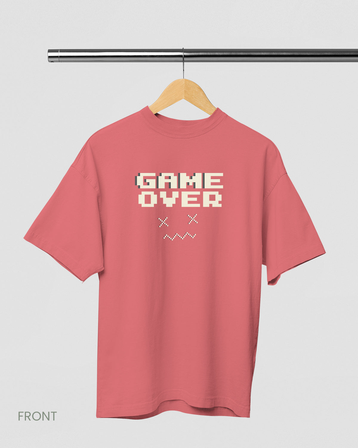 GAME OVER: Dusty Rose Oversized T-shirt for Men