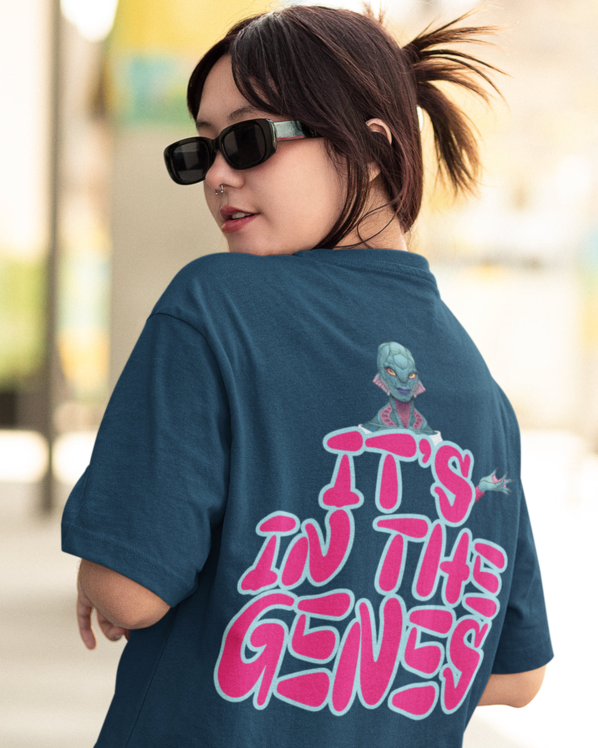 its-in-th-genes-navy-blue-unisex-oversized-tshirt