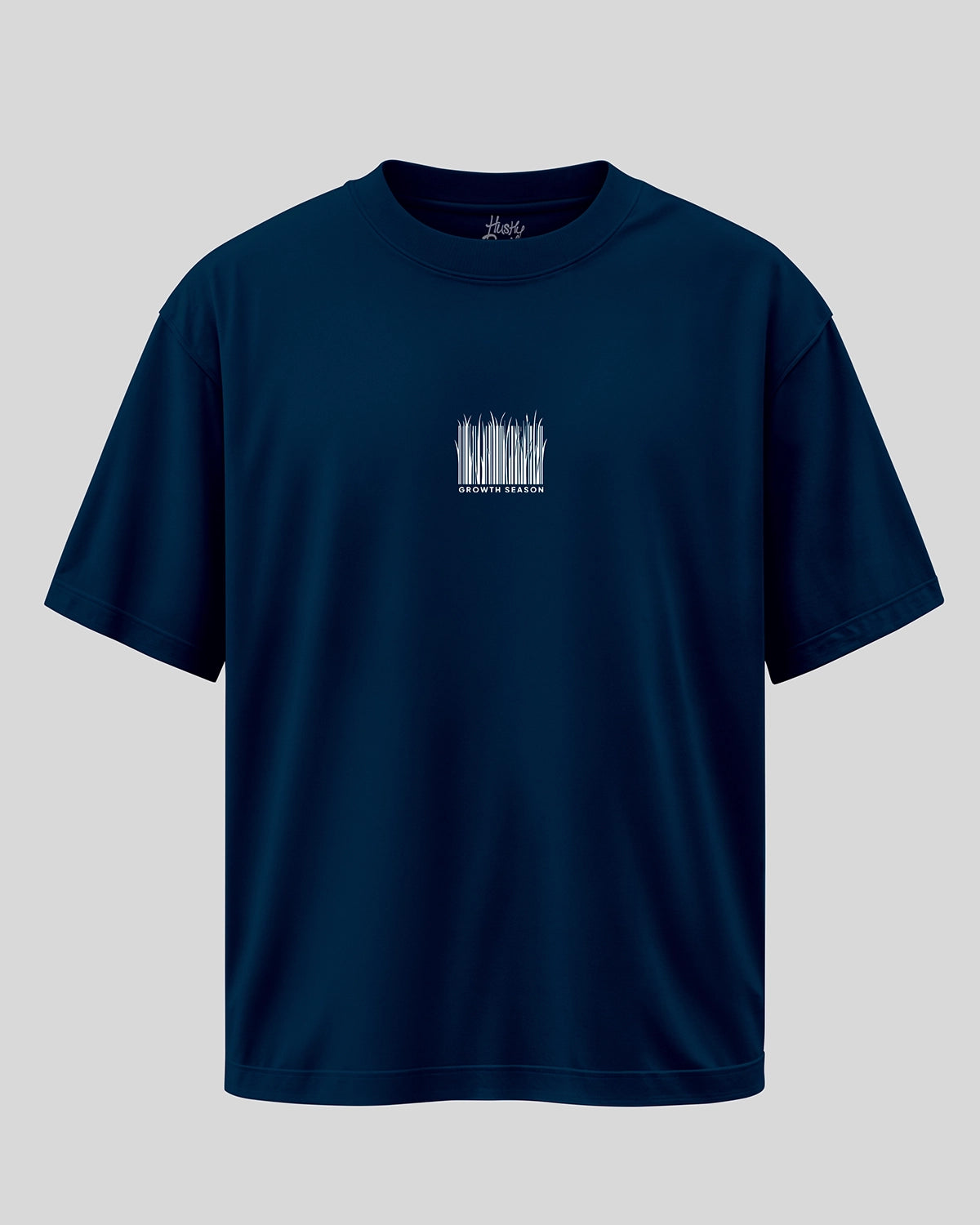 GROWTH: Navy Blue Oversized T-Shirt for Men