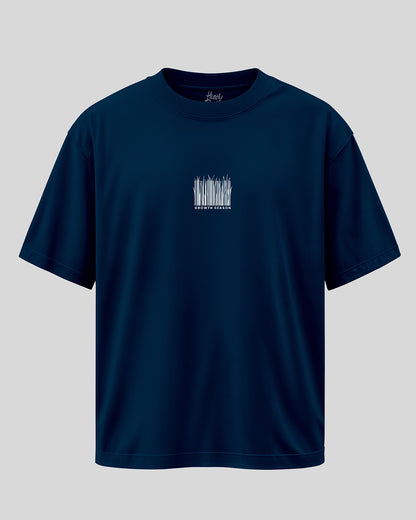 GROWTH: Navy Blue Oversized T-Shirt for Men