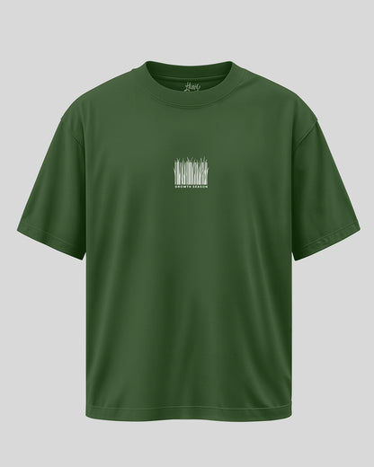 GROWTH: Forest Green Oversized T-Shirt for Men
