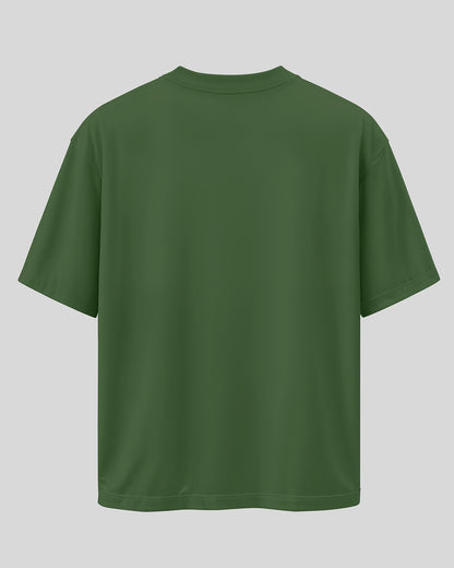 GROWTH: Forest Green Oversized T-Shirt for Men