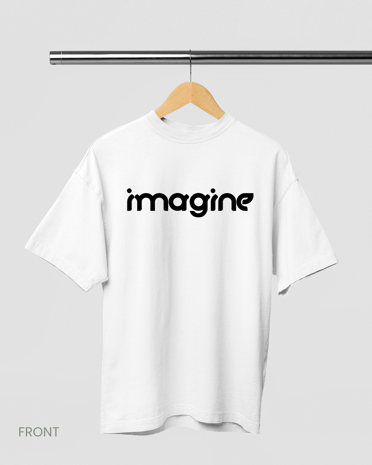 IMAGINE: Men's White Oversized T-Shirt