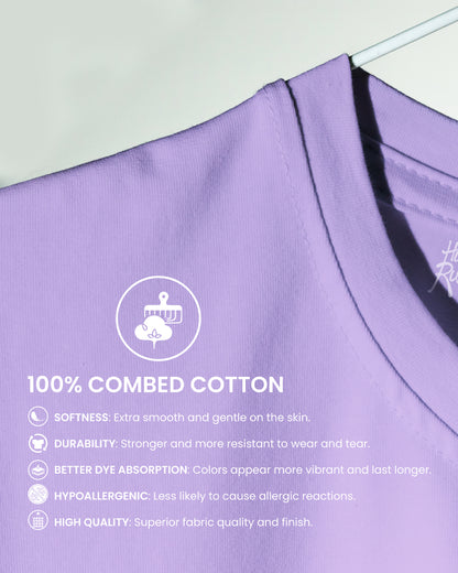 Solid Plain Lavender Oversized T-Shirt for Men