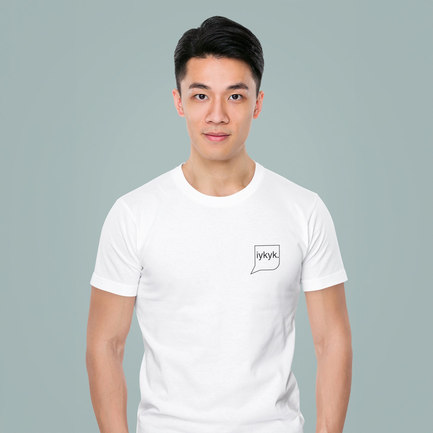 iykyk-white-round-neck-t-shirt