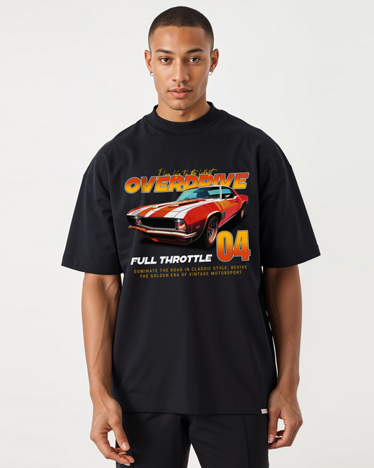 OVERDRIVE: Black Oversized T-Shirt