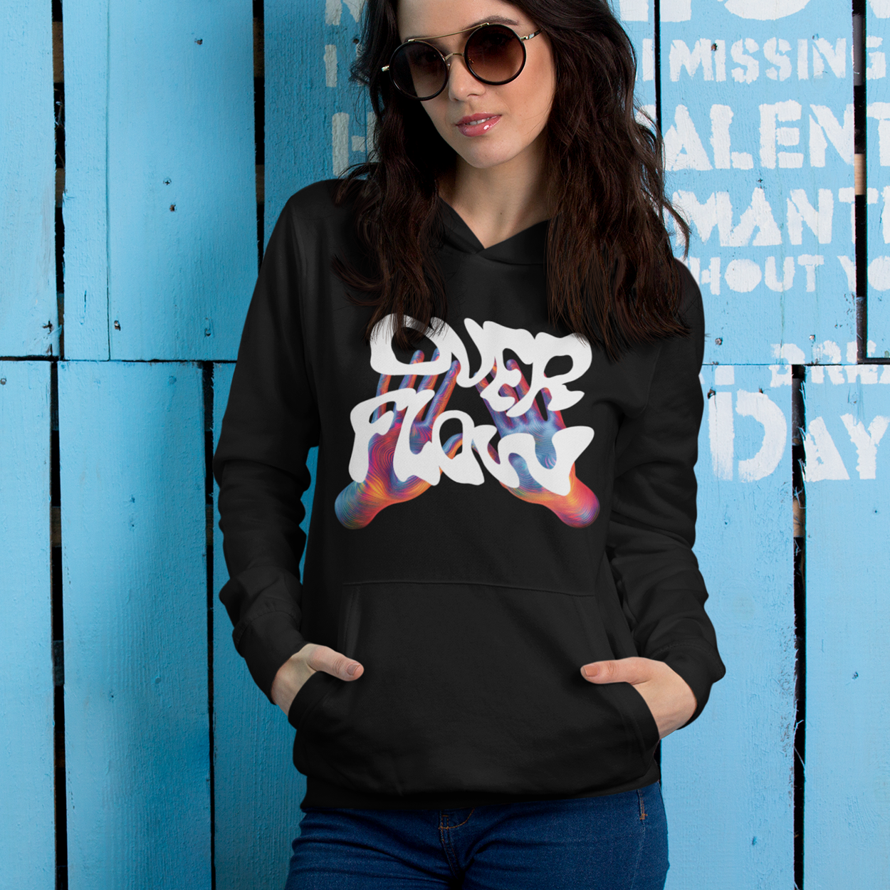 overflow-black-unisex-hoodie