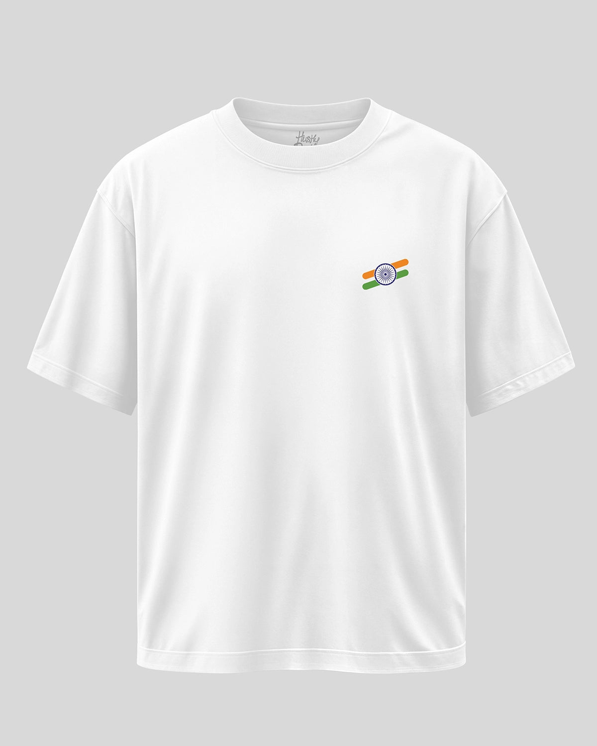 PROUD INDIAN: White Oversized T-Shirt for Men