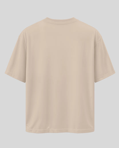 BLOOM QUIET: Beige Premium Oversized T-Shirt for Men
