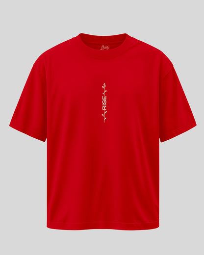 RISE- Red Oversized T-Shirt for Men