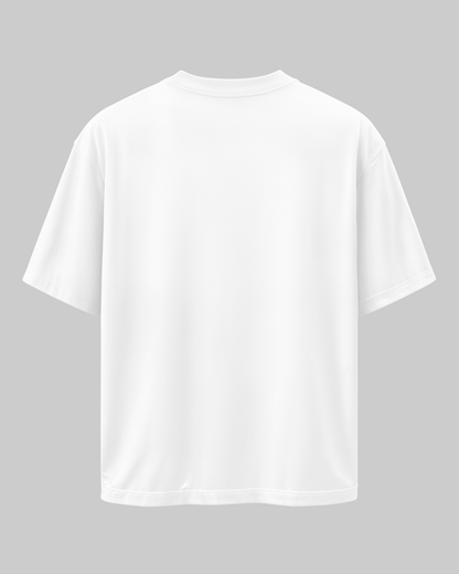 SERIAL OVERTHINKER: White Oversized T-Shirt