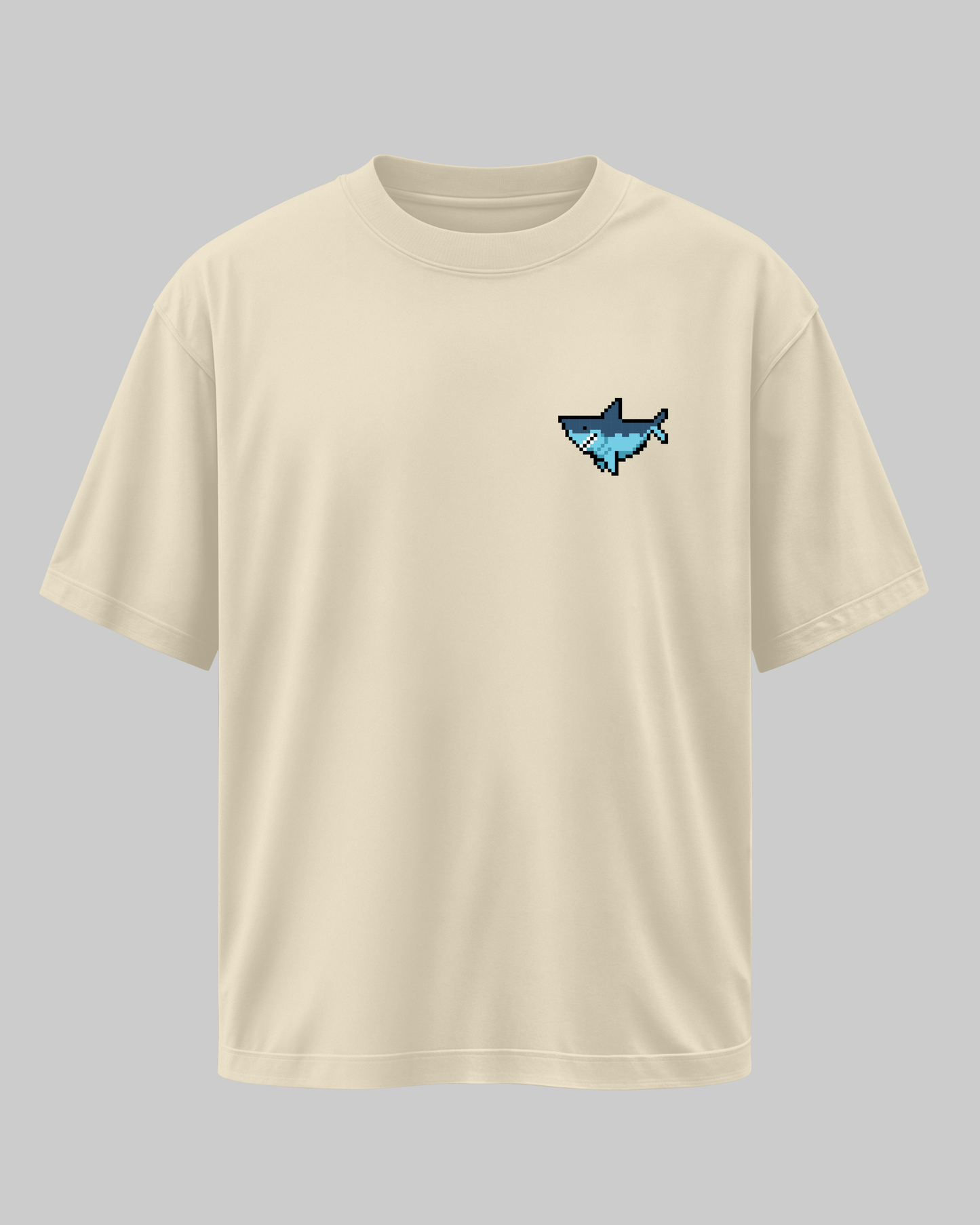 SHARK: Off-White Printed T-Shirt