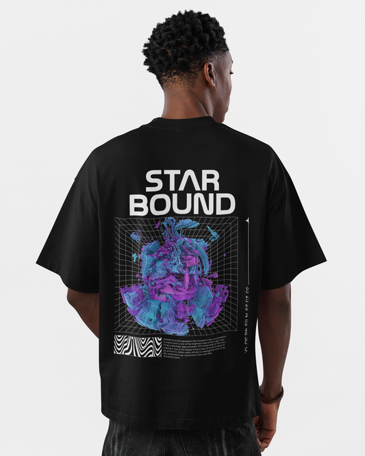 Black Oversized T-Shirt: Space Bound