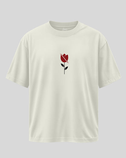 TULIP- Ivory White Premium Oversized T-Shirt for Men