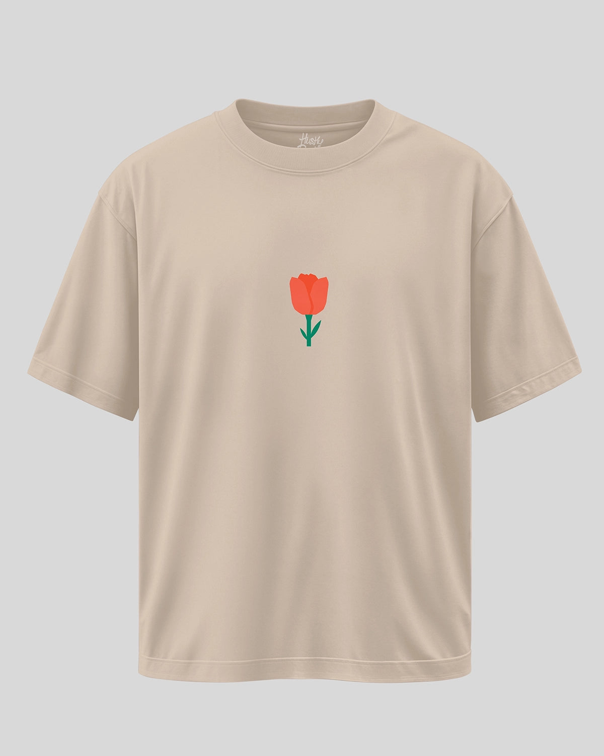 TULIP: Beige Premium Oversized T-Shirt for Men