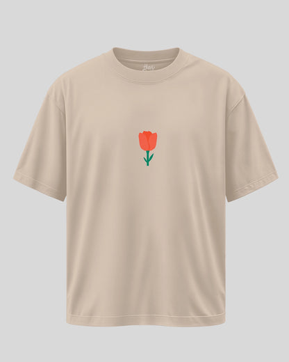 TULIP: Beige Premium Oversized T-Shirt for Men